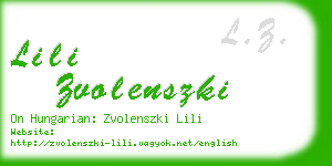 lili zvolenszki business card